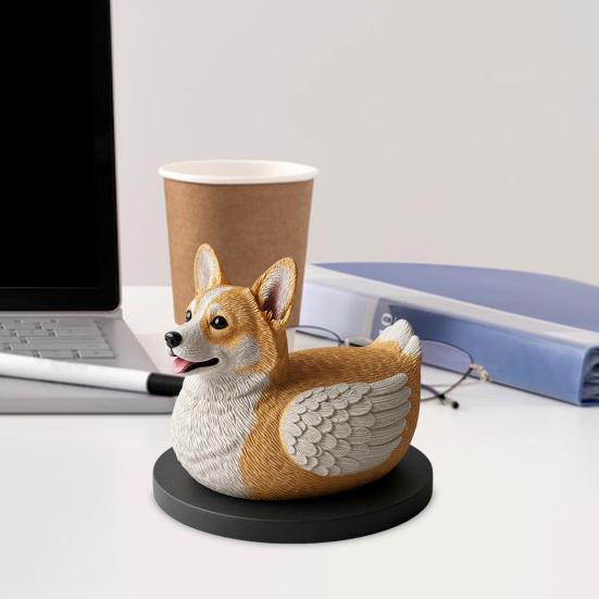 Dog Duck Figurine French Bulldog Corgi Samoyed Dobermann Border Collie Statue Sculpture Home Office Decoration Ornament