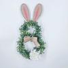 Seasonal Easter Bunny Wreath Spring Home Decor Artificial Greenery Hanging For Front Door 45cm TPE Plastic Ribbon