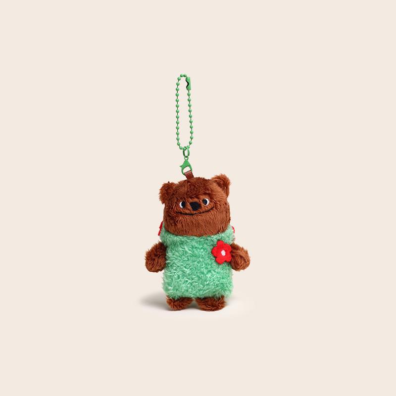 Bear Couple Plush Keychain With Clothing Design For Collectors And Use Daily
