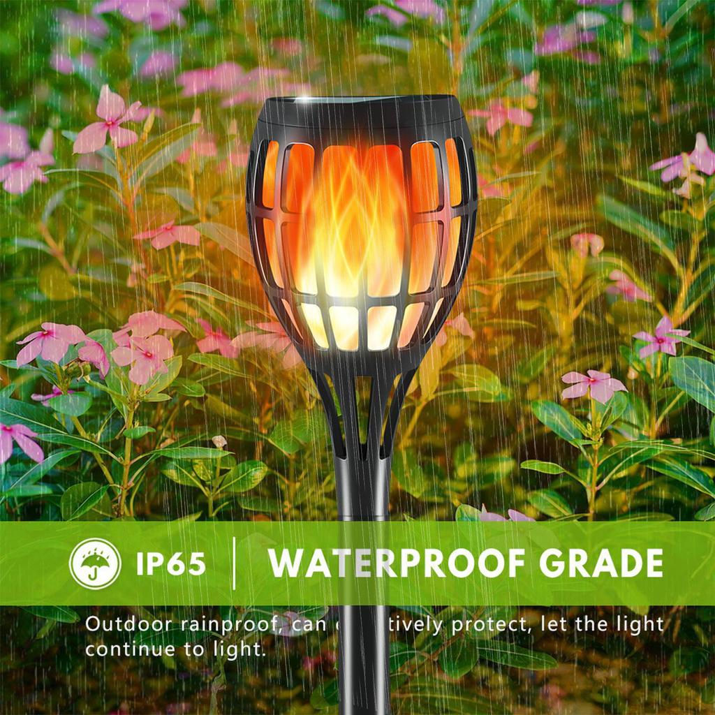 "Solar Flame Lawn Light: 12 LED Outdoor Garden Pathway Decoration"