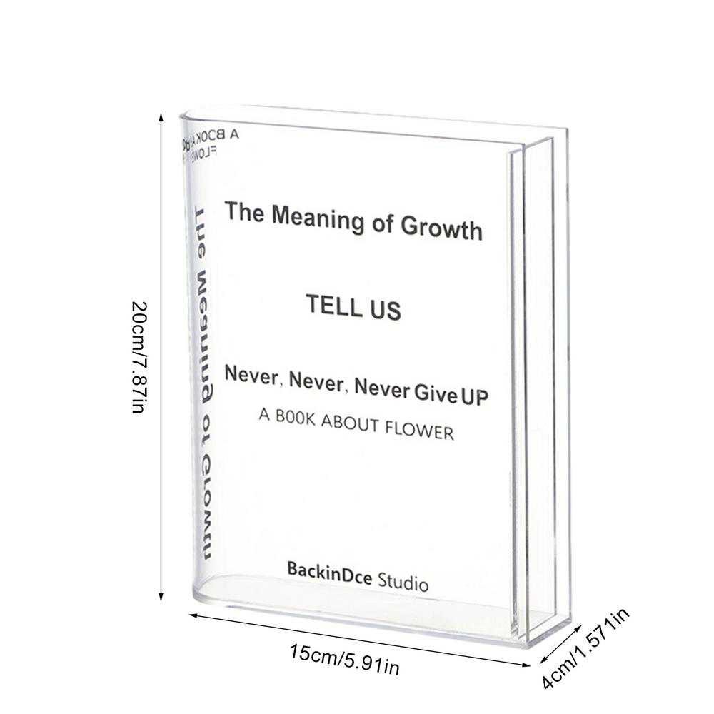 

Ваза для книг Акриловая ваза для книг Настольная ваза Украшение книжного шкафа Водная ваза для стола Цветочное украшение для дома Цветочная композиция