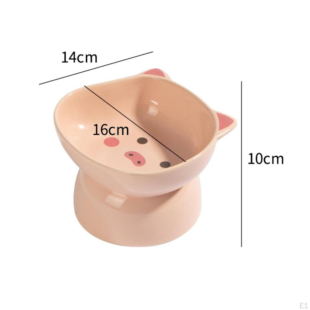 Ceramic Cartoon Pet Bowl AntiTip Elevated Cat Large Capacity Raised Food for Cats,