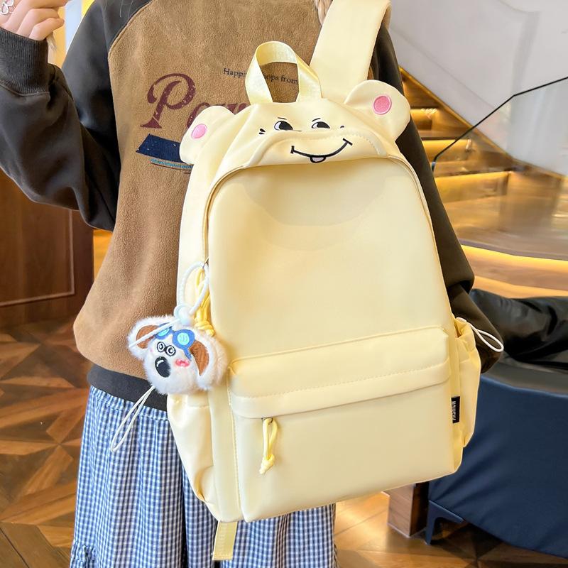Schoolbag1011 new ins trendy solid color simple and versatile large capacity middle school students students travel backpack