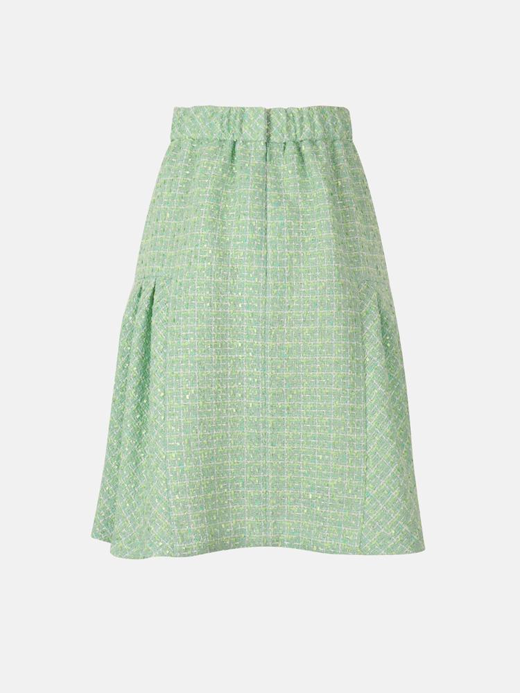 L By L Mint Tweed Back-Elastic Skirt