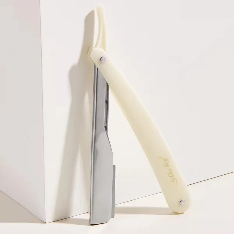 Aparat de ras manual Pro, cu margine dreaptă, din oțel inoxidabil, aparat de ras Sharp pentru bărbierit