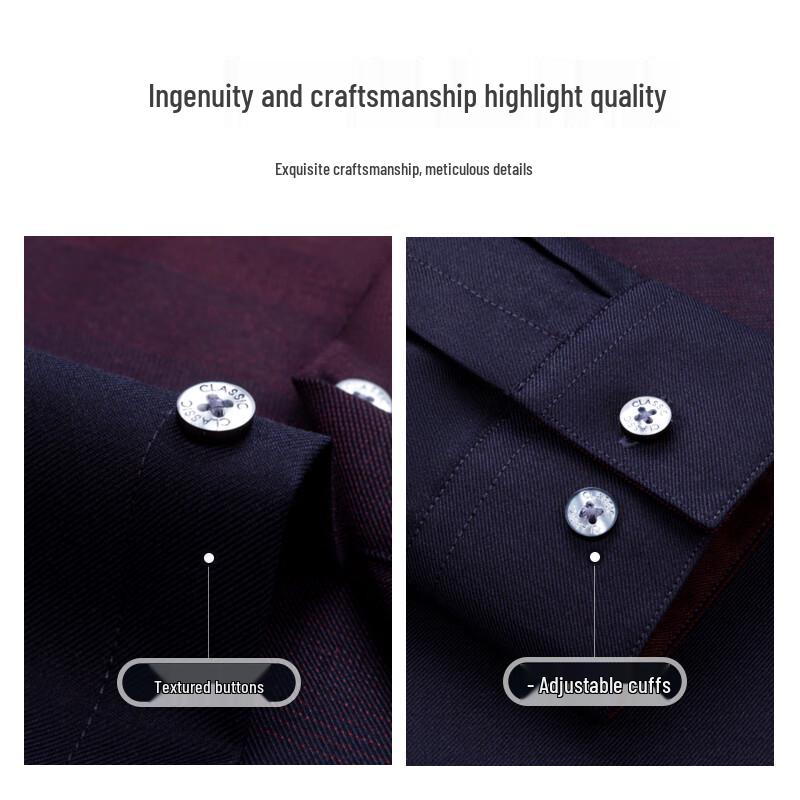 ROMON Men's Wool Blend Business Casual Shirt