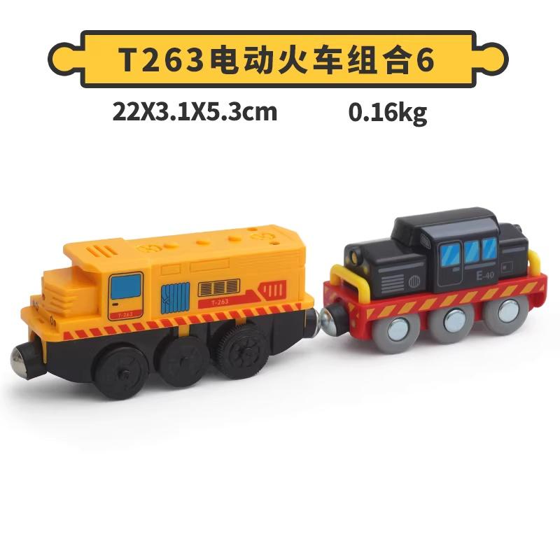 Battery Operated Electric Train Set Wooden Magnetic Train Tractor Vehicle Toys Compatible with Wooden Tracks Toys for Kids gift