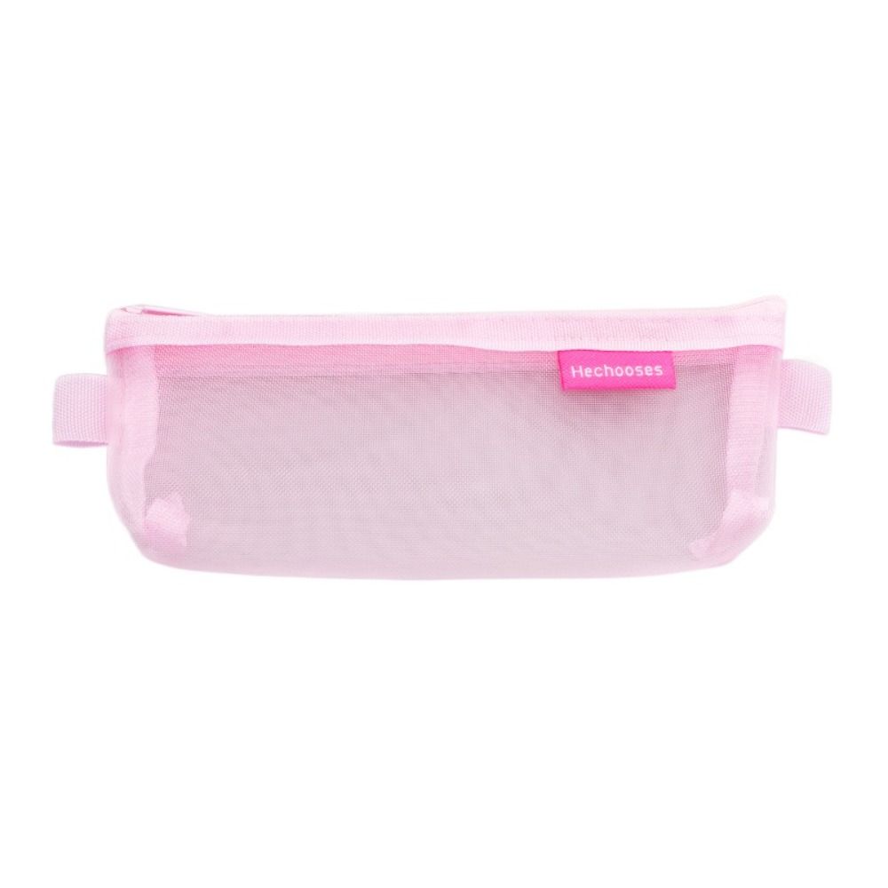 Candy Color Transparent Pencile Bag Simple Mini Mesh Storage Bag Clear Mesh Makeup Bag Outdoor