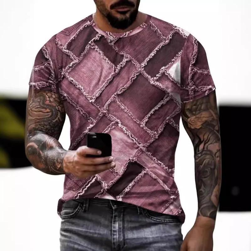 2025 Lato Krótki Rękaw Amerykański High Street Retro Wszechstronny Styl Męski Luźny Modny Marka Krótki Rękaw