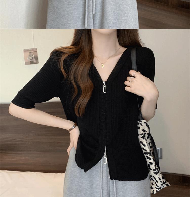 Breathable Short Sleeve Zipper Top - Perfect for Summer