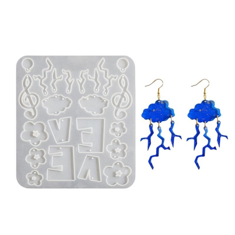 A52E Sturdy Silicone Mould Home Accessory for Crafting Unique Heart Flower Earrings and Pendants Daily Use