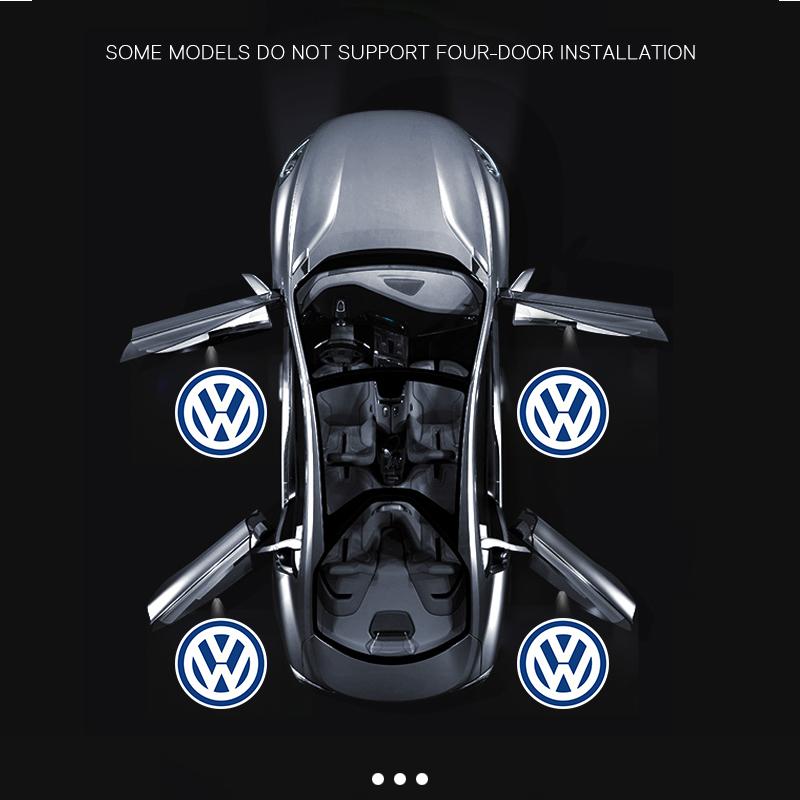 For VW VOLKSWAGEN New 2pcs Wireless HD Courtesy Lamp Car Door Projector Welcome Light For Volkswagen VW RLine R Golf Amarok T5 P
