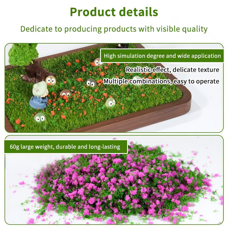 Realistic Model Static Grass Powder 60g DIY Flocking Material Scenery for Sand Table Railway Train Landscape Projects