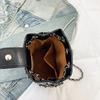 New niche design embroidery thread chain bucket bag trendy shoulder crossbody women's bag