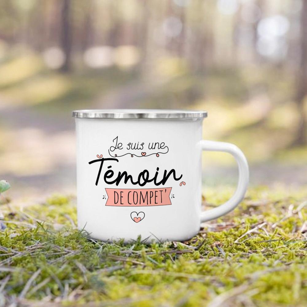 Französische bedruckte Emaillebecher Junggesellinnenabschied Kaffee Weinbecher Brautjungfer Trauzeuge Tasse Verlobung Hochzeitsgeschenke für Zeugen