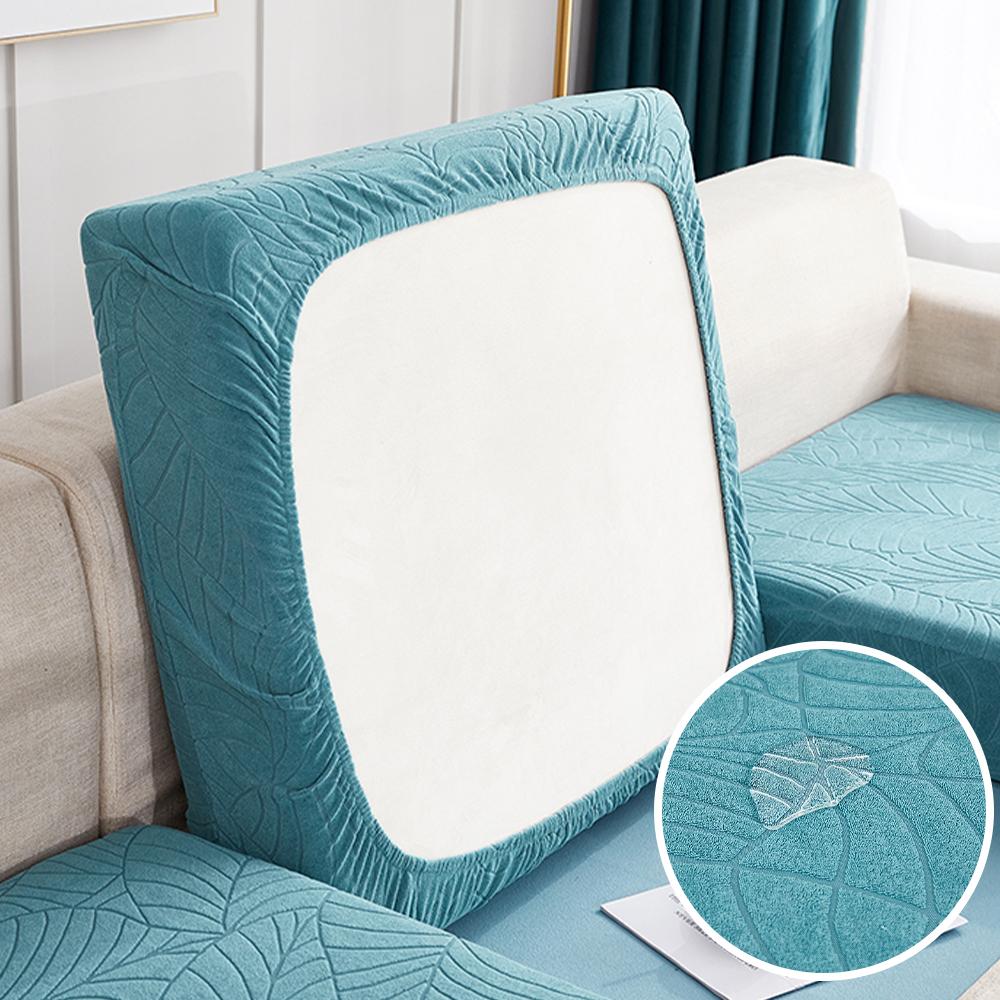 Elastic Jacquard Sofa Covers Waterproof Dust Prevention Seat Cushion Cover Solid Color Slipcover Suitable For Living Room