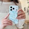 Apple iPhone 17 Pro Max/16 Pro Blue Magnetic Film Case White Floral Design Hearts Girl