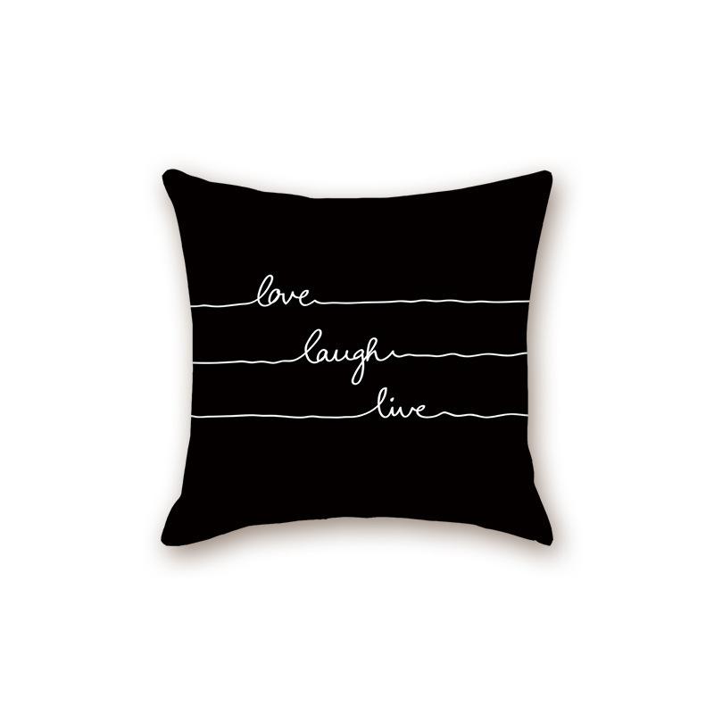 New Black Modern Simple Letter Series Sofa Cushion Pillow Cover Bedside Bedroom Backrest Pillow