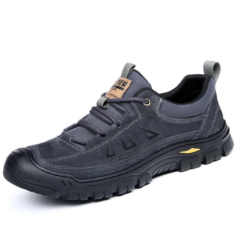 Men's shoes genuine leather men's casual wear-resistant mountaineering shoes outdoor platform hiking shoes men