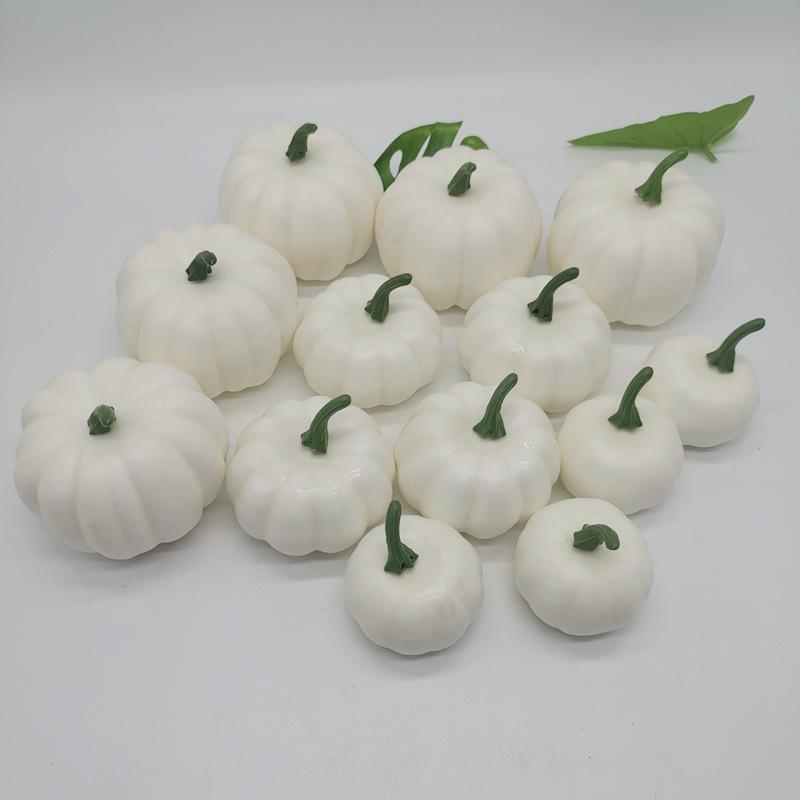 White and Yellow Pumpkin Model for Halloween and Christmas Decoration Wreaths
