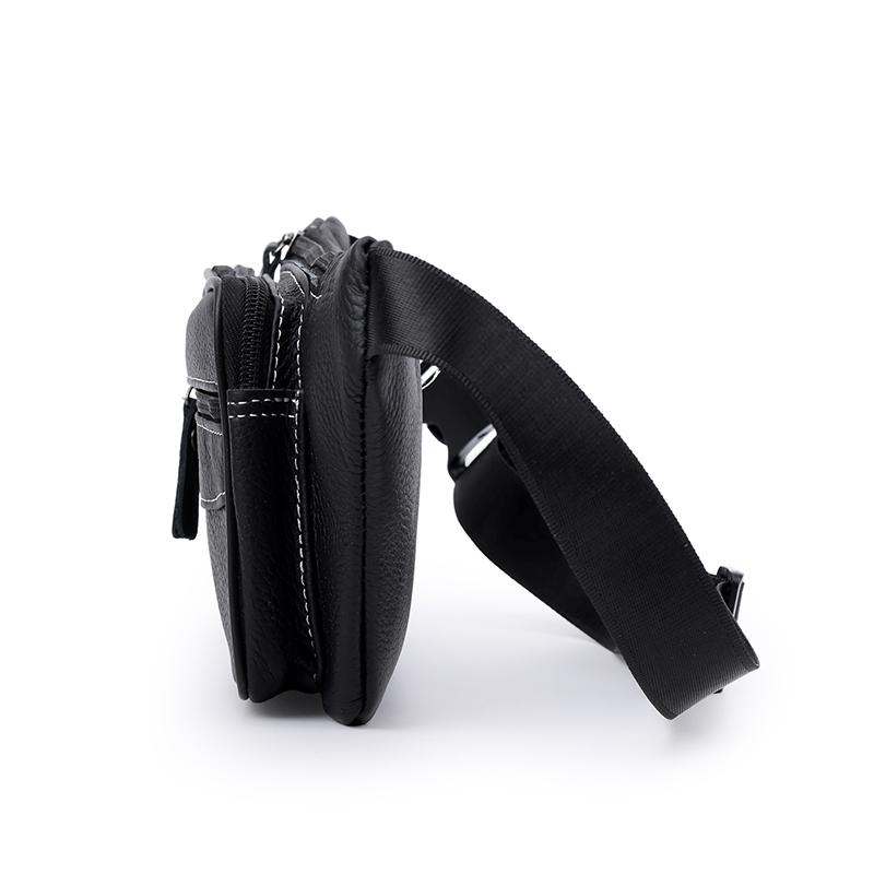PU Waist Bag Men's Mobile Phone Bag Outdoor Sports Cycling Chest Bag