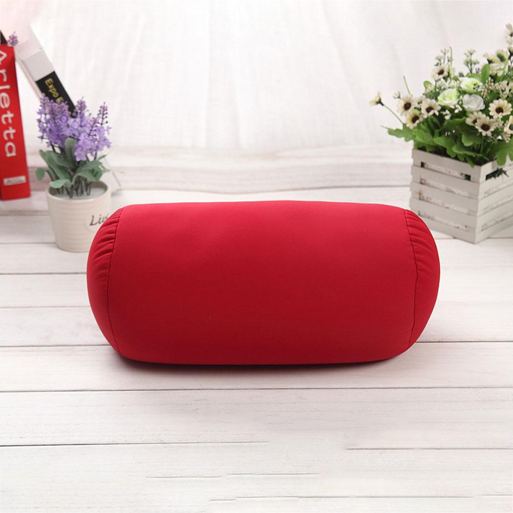 Soft Micro Beads Bed Roll Cushion Neck Head Leg Back Support Light Travel Column Pillow