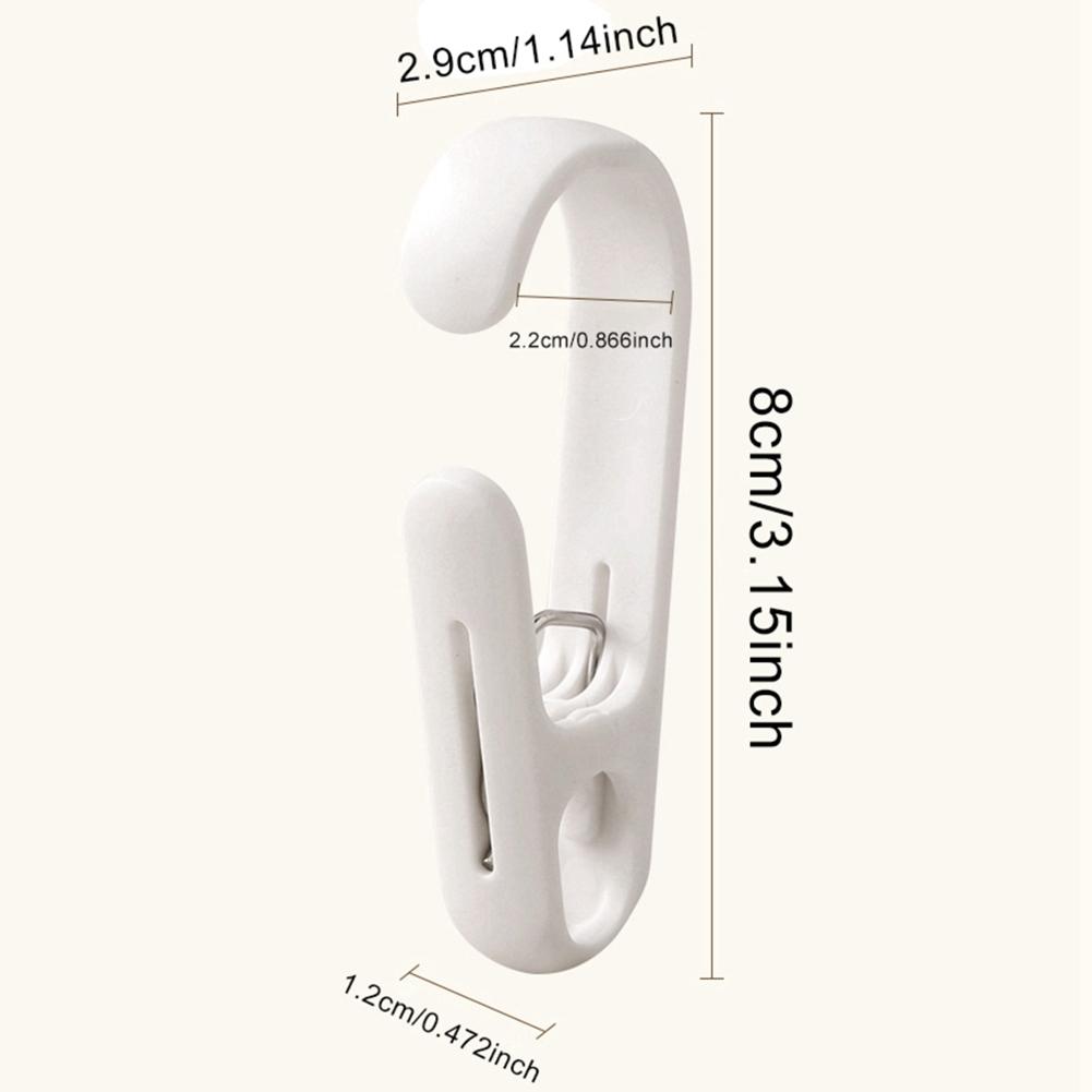 10pcs Multi-function Hook Clamp Double Head Clip Hook Kitchen Bathroom Hanging Storage Fixed Clip