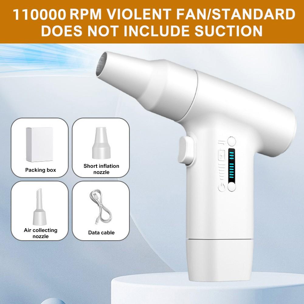 

150000 Violent Fan Six-speed Adjustment Powerful Air Blower Vacuum Dust Cleaner Type-C Charging Brushless Turbo Jet Blower