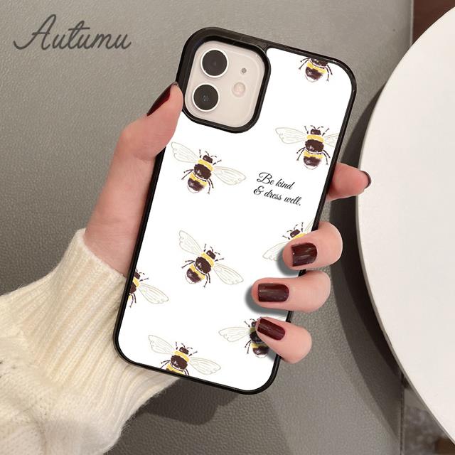 Bees Phone Case for iPhone 11 12 13 14 Pro Max Mini X XR XS SE 2020 5 6S 7 8 Plus Samsung Galaxy S21 S22 Cover Shell