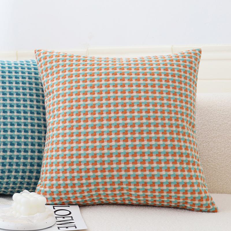 Simple Yarn-Dyed Jacquard Pillow Case Light Luxury Cushion Cover 45x45cm For Nordic Style Hotel Decorative Sofa Cushions