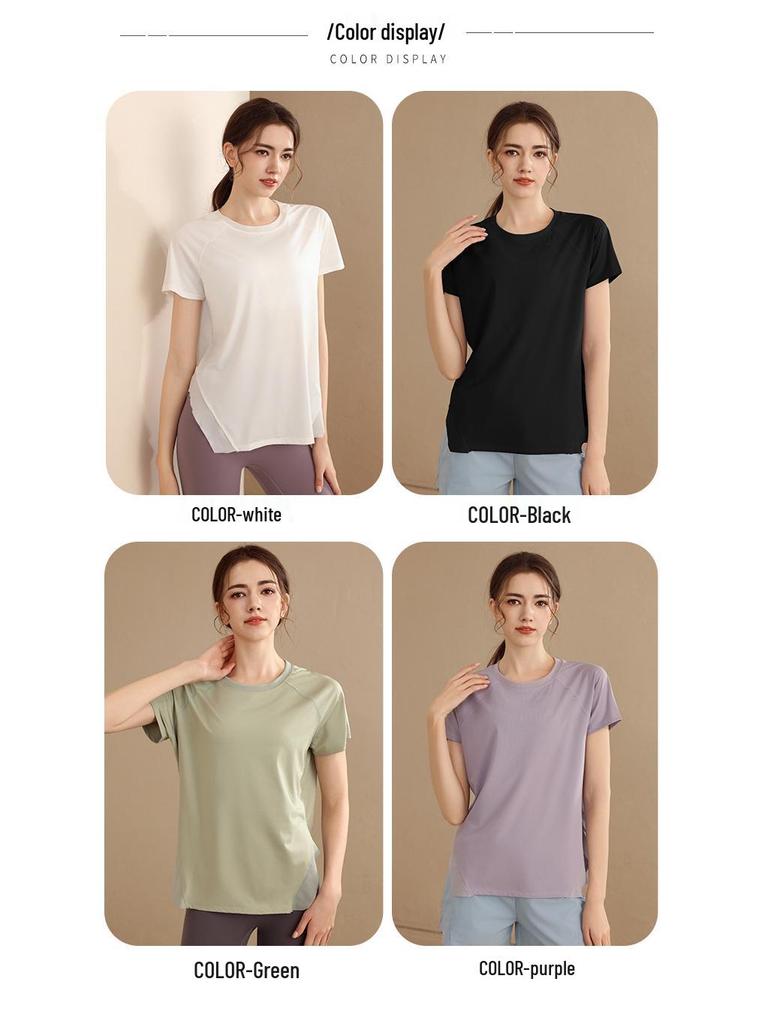 Women's Quick-Dry Short Sleeve Yoga Top - Breathable, High-End Running & Fitness Shirt