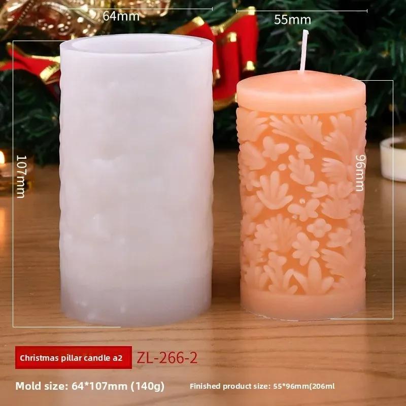 1-4PCS DIY Candle Making Kit Christmas Cylinder Silicone Mold for Handmade Scented Candles Holiday Gift Idea Home Craft Supplie