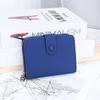 Genuine Leather Mini Wallet - Snap Button & Zipper Bifold Card Wallets, Compact Slim Purse with Multi-Card Slots for Women