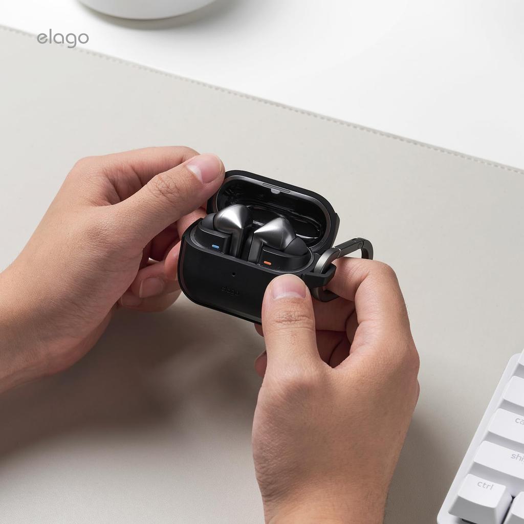 Galaxy Buds3 Buds3Pro Case with Carabiner Shockproof Wireless Charging Compatible TPU Cover Buds 3 Pro Galaxy Buds 3 Galaxy Buds 3 Pro EDC HANG CASE