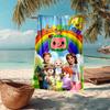Ultra-Soft Beach Towel with Cocomelon Theme,Ideal for Pool - Camping, Diving - Perfect Travel Essential, Vibrant Beach Towel.
