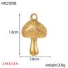3PCS/LOT CARLIDANA Gold Plated Stainless Steel Charms, Cute 3D Mushroom Candy Fruit Pendants for DIY Bracelet Earring Jewelry