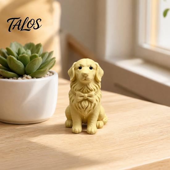 3D Printed Dog Figurine, Mini Bow Tie Dog Collectible Statue, Animal Shape Desktop Decoration Ornament, Gifts for Pet Owner