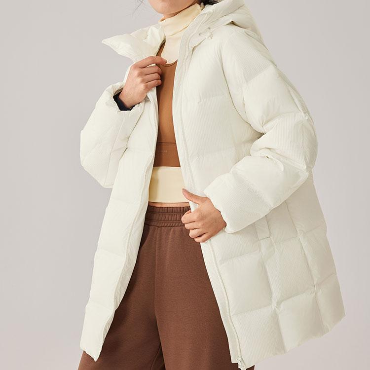 Skechers Warm And Comfortable Hooded Mid-Length Duck Down Jacket Women outerwear P425W094-0074