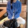 High-end yellow knitted sweater jacket women's spring and autumn new lazy wind cardigan short top