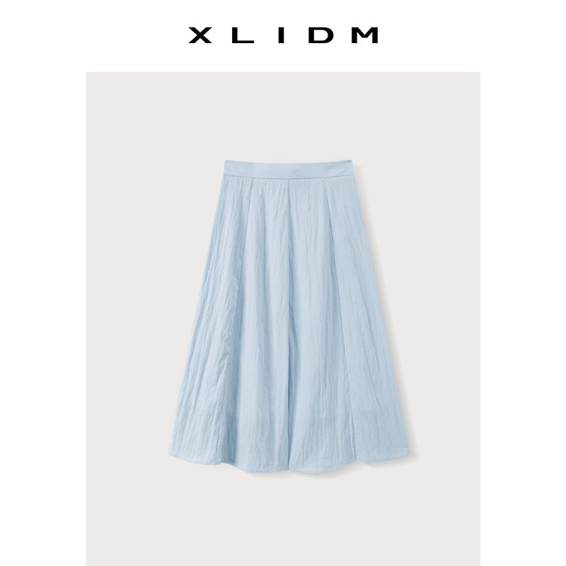 

Xiaoli Plus Size Women s Clothing Lyocell Textured One-Piece Slightly Cinched Waist Top & Eight-Piece A-Line Skirt Set Freshwater Blue Skirt (Ready in Stock) 3XL