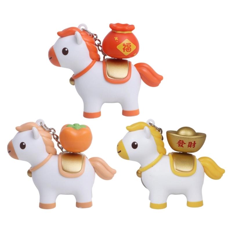 

Mini Horse Sound Keychain With Neighing Noise Cute Plastic Key Ring For Kids Adults Office School Bag Car Decors 1