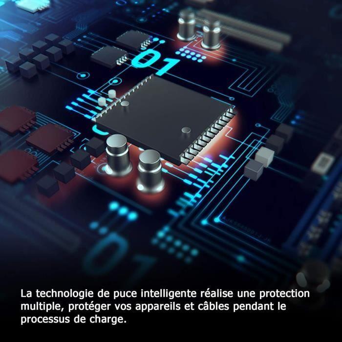 Station de charge - generic - bambou - 5 ports usb - organisateur de câbles - chargeur sécurisé