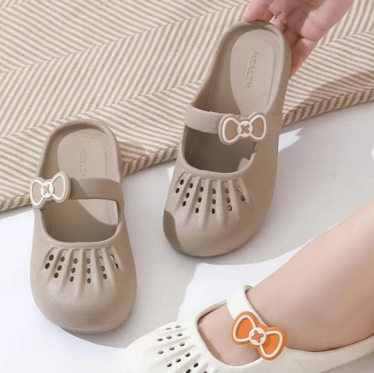Summer new hole shoes bag head slippers women's non-slip cute casual home wear soft bottom breathable