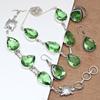 Peridot   Gemstone Pendant Jewelry Set Quartz Necklace 18-20''
