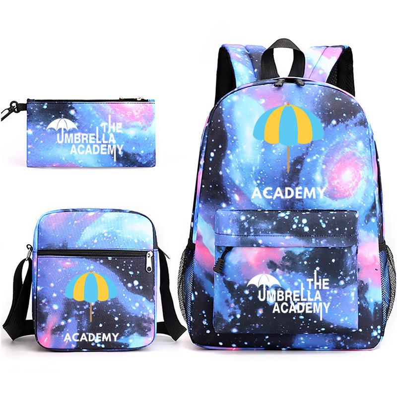 School Season Theumbrellaacademy School Bag 3-Piece Pencil Case + Shoulder Bag + Backpack
