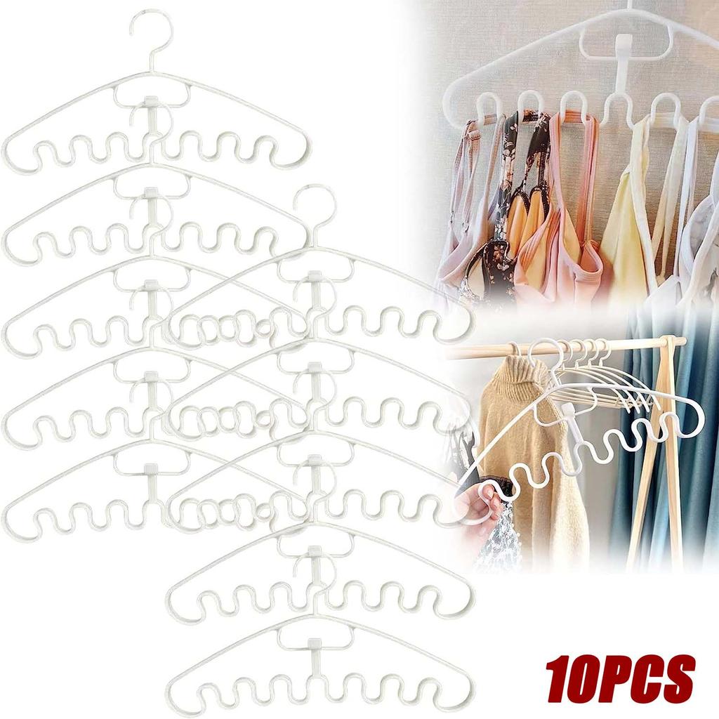 5/10PCS Waves Multi-port Support Hangers Clothes Drying Rack Multifunction Dipping Clothes Rack Tie Hanger Belt Storage Hanger