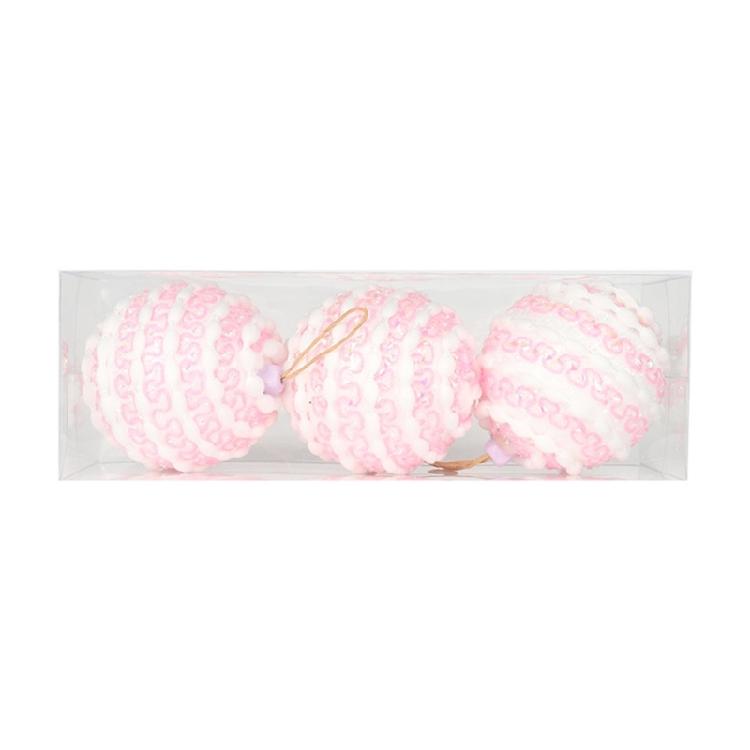3Pcs Macaron Color Foam Sphere Pendant Christmas Tree Accessories Suitable For Family Or Retail Space Decoration