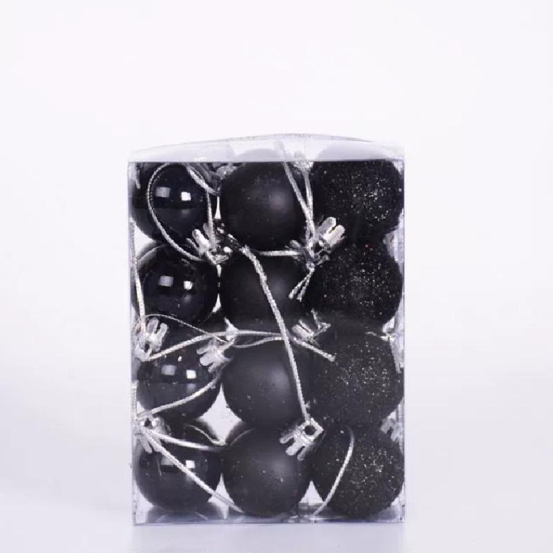 30mm Pack 24 Christmas Matte And Glitter Decor Ball Festival Props Atmosphere