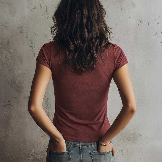 Women Tops Slim Fit Short Sleeve Zipper Half Neck T-Shirt Pure Color Soft Stretch Fabric Casual Tops Daily Wear
