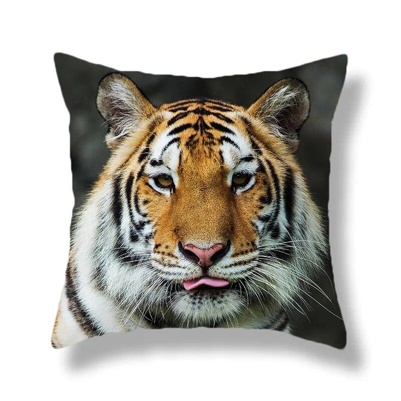 Heimdekoration Tierwelt Tiger Kissenbezug Bett Wohnzimmer Sofa Bürositz Auto Lendenkissen Bezug